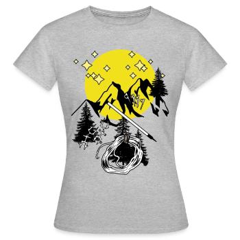 Tyrol Alpes Montagnes Pleine Lune Montagnes Alpinistes - T-shirt Femme - gris chiné - Devant - AI Model Female 172 dark (172cm)