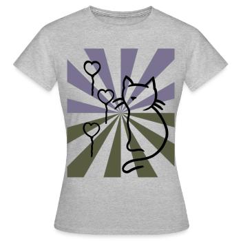 cat cat soft kitten meow xmas children - Women's T-Shirt - heather grey - Front - AI Model Female 172 dark (172cm)