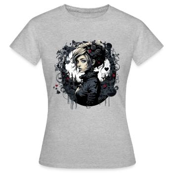 Hübsches Gothic emo girl - Frauen T-Shirt - Grau meliert - Vorne - AI Model Female 172 dark (172cm)