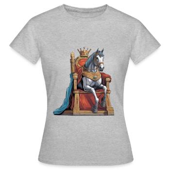 Roi Cheval Conte de fées Personnage Chevaux Conte de fées - T-shirt Femme - gris chiné - Devant - AI Model Female 172 dark (172cm)