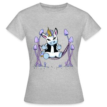 Licornes Licorne Hamac - T-shirt Femme - gris chiné - Devant - AI Model Female 172 dark (172cm)