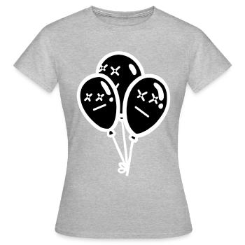 Ballons Ballons Halloween Sombre - T-shirt Femme - gris chiné - Devant - AI Model Female 172 dark (172cm)