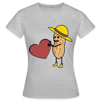 Cacahuète Rêve Homme Homme Homme Unique Coeur - T-shirt Femme - gris chiné - Devant - AI Model Female 172 dark (172cm)