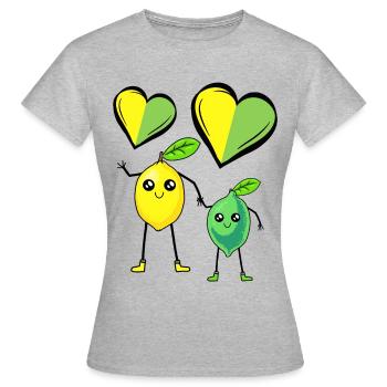 Lemon, Lemon, Fruit, Fruit, Fruit, Lemon - Women's T-Shirt - heather grey - Front - AI Model Female 172 dark (172cm)