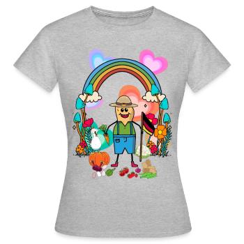 Les producteurs d’arachides d’Allemagne signalent des légumes - T-shirt Femme - gris chiné - Devant - AI Model Female 172 dark (172cm)
