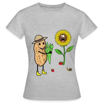 Jardinier de cacahuètes Jardinier Jardinier amateur Tournesol - T-shirt Femme - gris chiné - Devant - AI Model Female 172 dark (172cm)