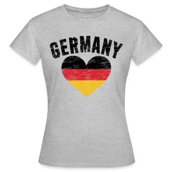 Allemagne Allemagne Allemand GER Almanya Alemania - T-shirt Femme - gris chiné - Devant - AI Model Female 172 dark (172cm)