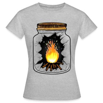 Feu de camp Romance Feu de camping Ardent - T-shirt Femme - gris chiné - Devant - AI Model Female 172 dark (172cm)