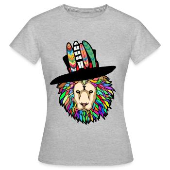 Lion's Head Lion Lion - Women's T-Shirt - heather grey - Front - AI Model Female 172 dark (172cm)
