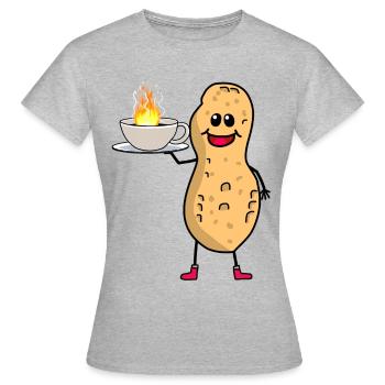 cacahuètes cacahuètes tasse à café bon matin - T-shirt Femme - gris chiné - Devant - AI Model Female 172 dark (172cm)