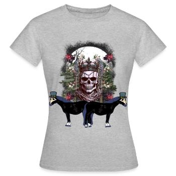 Mystique Halloween Fantômes Fantômes Cheval Roi - T-shirt Femme - gris chiné - Devant - AI Model Female 172 dark (172cm)