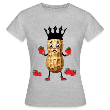 Roi Cacahuète Fraise Fruit Fruits Baies Fruit - T-shirt Femme - gris chiné - Devant - AI Model Female 172 dark (172cm)
