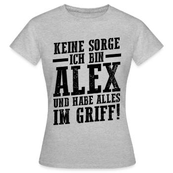 Alexander Alexandra Alexa Alex - Frauen T-Shirt - Grau meliert - Vorne - AI Model Female 172 dark (172cm)