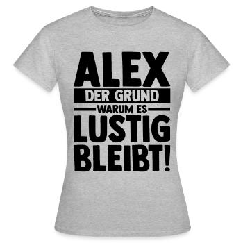 Alexander Alexandra Alexa Alex - Frauen T-Shirt - Grau meliert - Vorne - AI Model Female 172 dark (172cm)