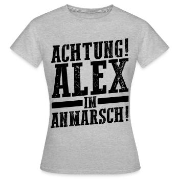 Alexander Alexandra Alexa Alex - Frauen T-Shirt - Grau meliert - Vorne - AI Model Female 172 dark (172cm)