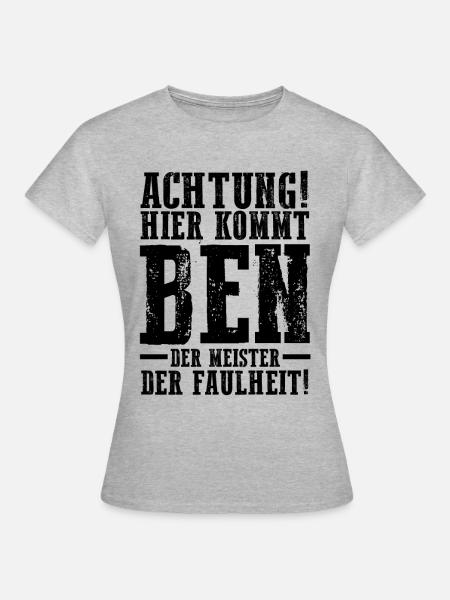 Vorname Ben - Frauen T-Shirt - Grau meliert