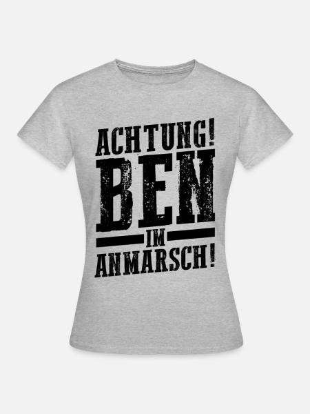 Vorname Ben - Frauen T-Shirt - Grau meliert
