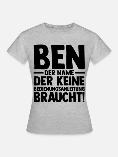 Vorname Ben - Frauen T-Shirt - Grau meliert