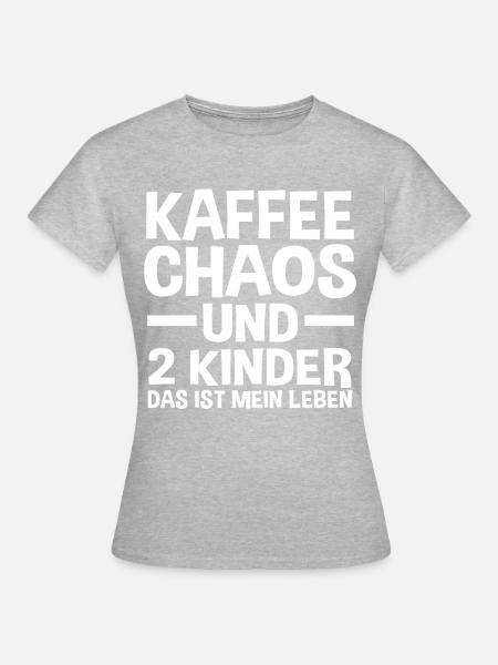 Mama Von 2 Kindern - Frauen T-Shirt - Grau meliert