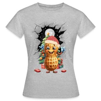 Peanut Peanuts Santa Xmas Christmas - Women's T-Shirt - heather grey - Front - AI Model Female 172 dark (172cm)
