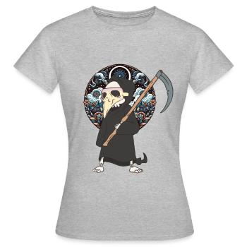 Halloween, Faucheuse, Mort, Moyen Âge - T-shirt Femme - gris chiné - Devant - AI Model Female 172 dark (172cm)