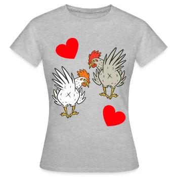 Chicken, chickens, poultry - Women's T-Shirt - heather grey - Front - AI Model Female 172 dark (172cm)