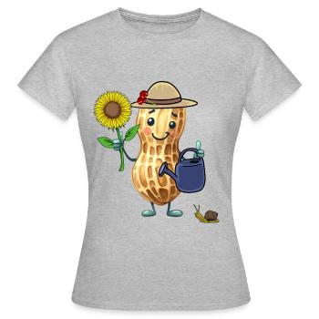 Drôle de jardinier de cacahuètes Jardin de jardinier amateur - T-shirt Femme - gris chiné - Devant - AI Model Female 172 dark (172cm)