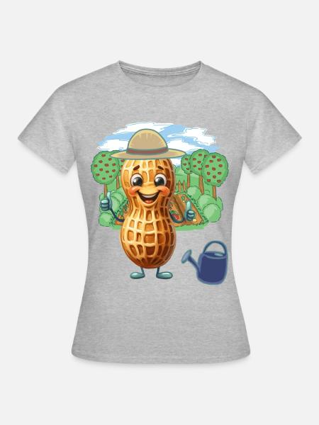 Erdnuss Gemüse Garten Gärtner Hobbygärtner - Frauen T-Shirt - Grau meliert