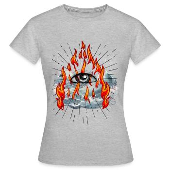 Illuminati Eye Dieu Messie Jésus - T-shirt Femme - gris chiné - Devant - AI Model Female 172 dark (172cm)