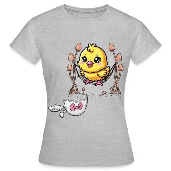 Chick Easter Kids Child Eggshell Baby Chicken - Women's T-Shirt - heather grey - Front - AI Model Female 172 dark (172cm)