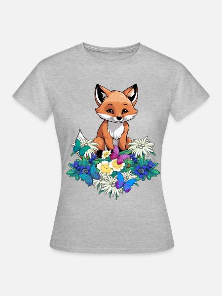 Frühling Fuchs Füchse Kinder Kind Tirol Österreich - Dame-T-shirt - grå meleret