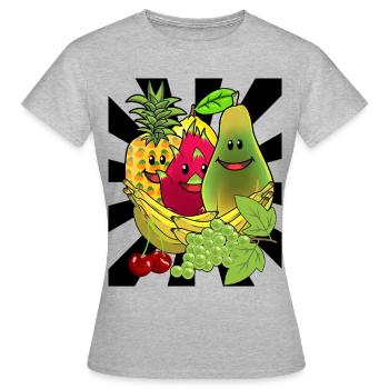 Fruits Fruits Fruits Exotique Été - T-shirt Femme - gris chiné - Devant - AI Model Female 172 dark (172cm)