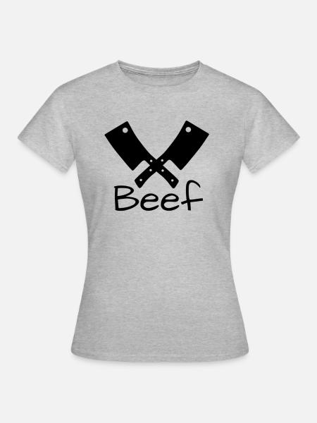 Beef-Design - Frauen T-Shirt - Grau meliert