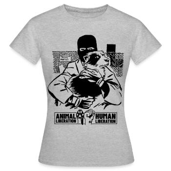 Animal Liberation Human Liberation II (schwarz) - Frauen T-Shirt - Grau meliert - Vorne - AI Model Female 172 dark (172cm)