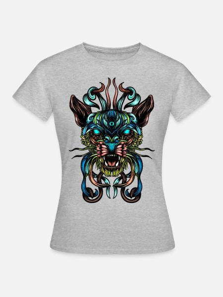 Katzenartig - Frauen T-Shirt - Grau meliert