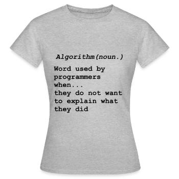 Programmation Informaticien Informaticien - T-shirt Femme - gris chiné - Devant - AI Model Female 172 dark (172cm)