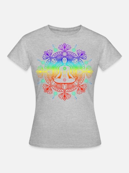 Yoga Meditation Esoterik - Frauen T-Shirt - Grau meliert