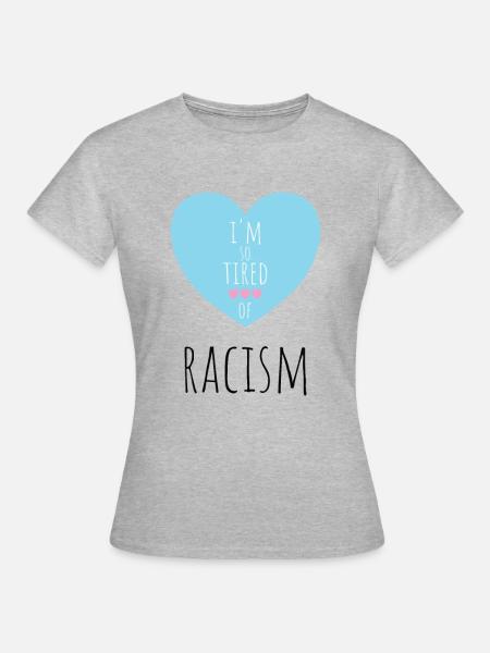 Gegen Rassismus Faschismus - T-shirt dam - gråmelerad