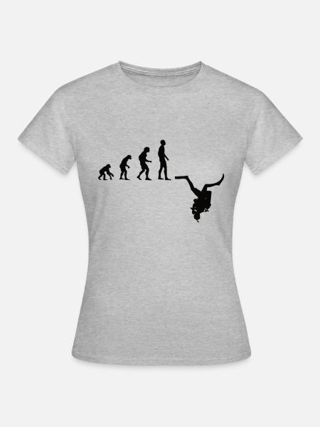 Tauchen Evolution | Menschen Entwicklung Idee - Frauen T-Shirt - Grau meliert