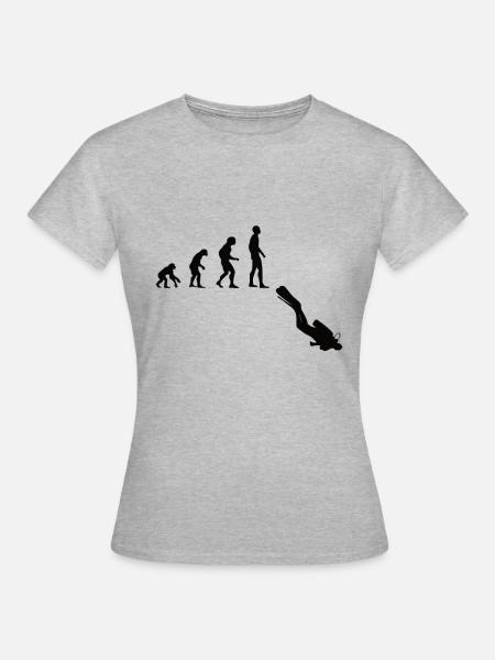 Tauchen Evolution | Menschen Entwicklung Idee - Frauen T-Shirt - Grau meliert