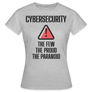 Cybersécurité - Informaticiens en sécurité des TI - T-shirt Femme - gris chiné - Devant - AI Model Female 172 dark (172cm)