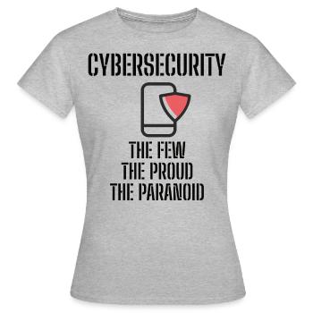 Cybersécurité - Informaticiens en sécurité des TI - T-shirt Femme - gris chiné - Devant - AI Model Female 172 dark (172cm)