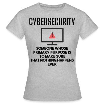 Cybersecurity - IT-Sicherheit Informatiker - Frauen T-Shirt - Grau meliert - Vorne - AI Model Female 172 dark (172cm)