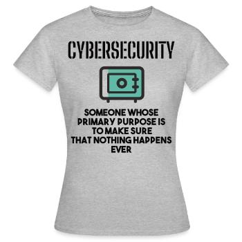 Cybersecurity - IT-Sicherheit Informatiker - Frauen T-Shirt - Grau meliert - Vorne - AI Model Female 172 dark (172cm)