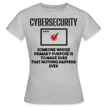 Cybersecurity - IT-Sicherheit Informatiker - Frauen T-Shirt - Grau meliert - Vorne - AI Model Female 172 dark (172cm)