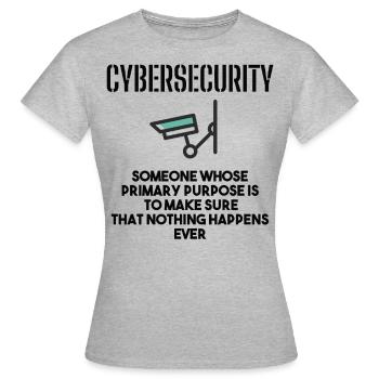 Cybersecurity - IT-Sicherheit Informatiker - Frauen T-Shirt - Grau meliert - Vorne - AI Model Female 172 dark (172cm)