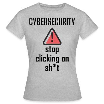 Cybersécurité - Informaticiens en sécurité des TI - T-shirt Femme - gris chiné - Devant - AI Model Female 172 dark (172cm)