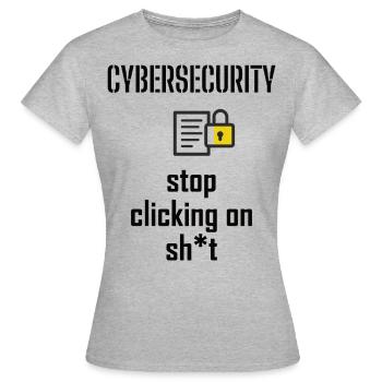 Cybersecurity - IT-Sicherheit Informatiker - Frauen T-Shirt - Grau meliert - Vorne - AI Model Female 172 dark (172cm)