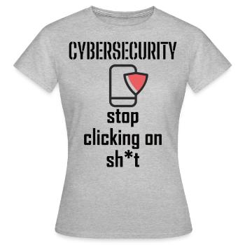 Cybersecurity - IT-Sicherheit Informatiker - Frauen T-Shirt - Grau meliert - Vorne - AI Model Female 172 dark (172cm)
