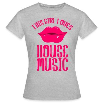 House Music Girl - T-shirt Femme - gris chiné - Devant - AI Model Female 172 dark (172cm)